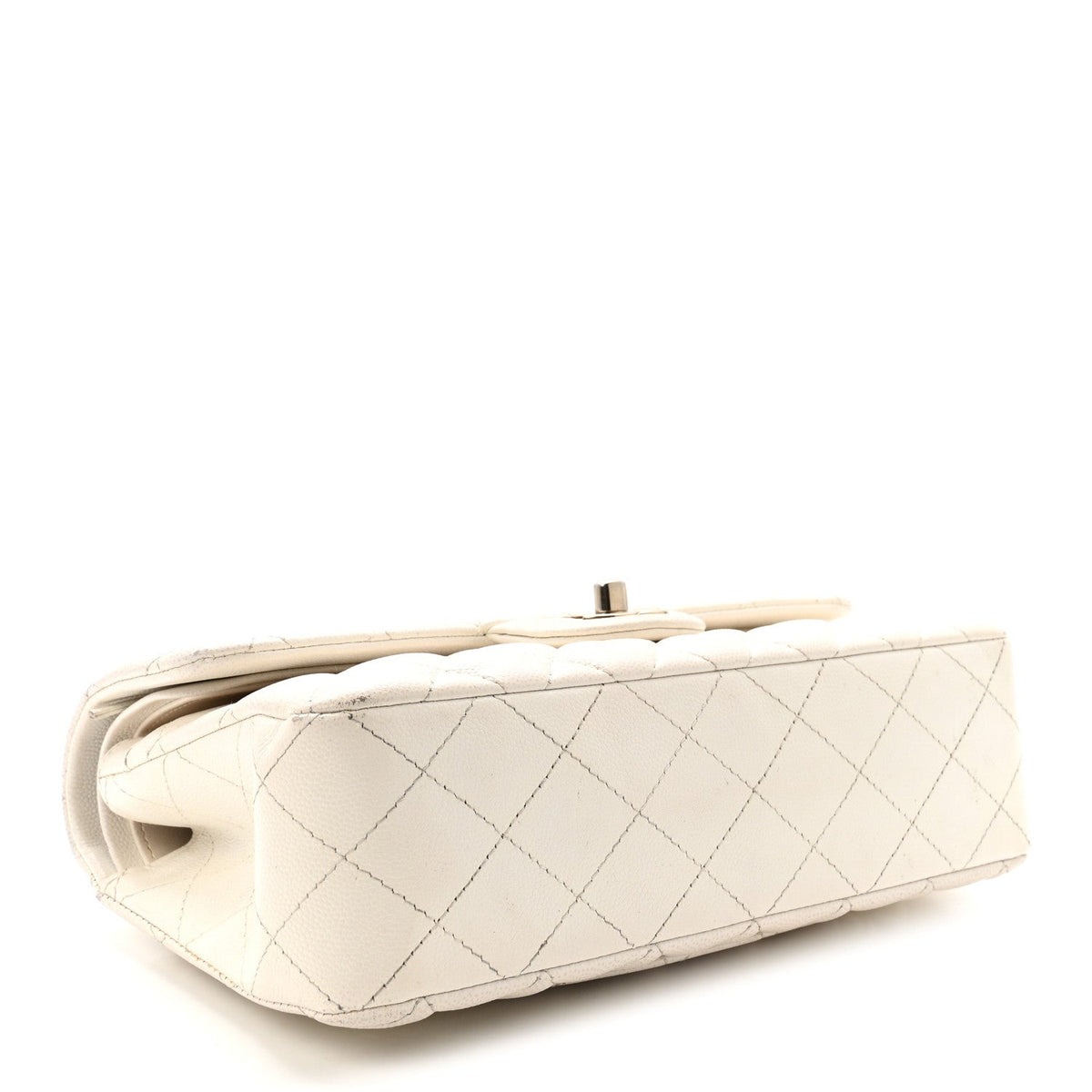 Caviar Quilted Small Double Flap White wholesalehk.shop