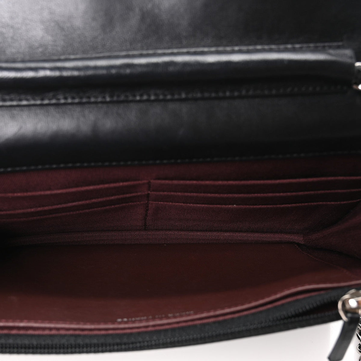 Lambskin Quilted Wallet On Chain WOC Black wholesalehk.shop