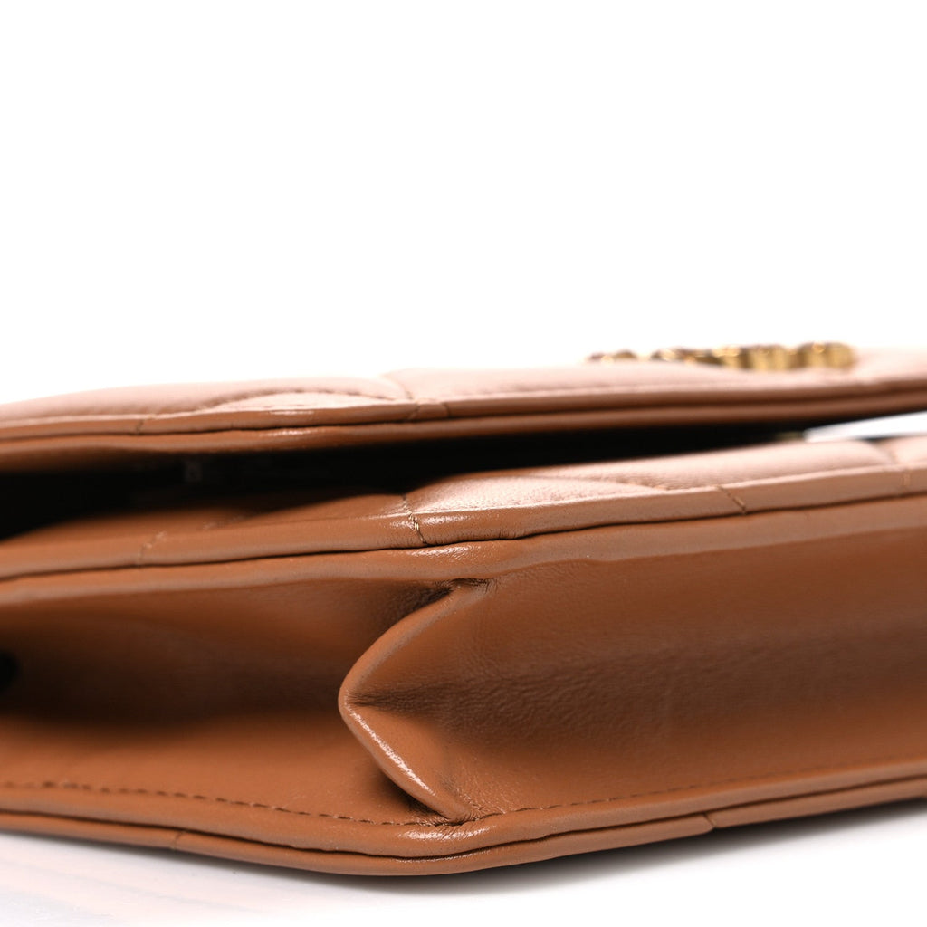 Lambskin Quilted Chanel 19 Wallet On Chain WOC Brown wholesalehk.shop