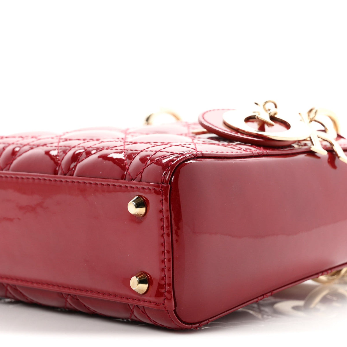 Patent Cannage Mini Lady Dior Red wholesalehk.shop