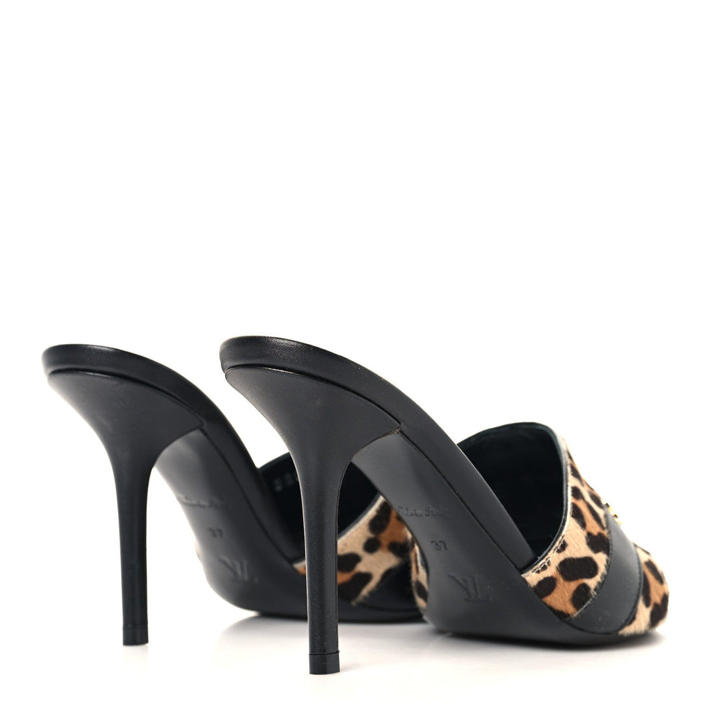 Calfskin Pony Hair Leopard Revival Mules 37 Brown £¨ Direct shipment via from wholesalehk.shop