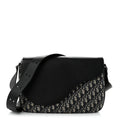 Grained Calfskin Oblique Large Saddle Messenger Black wholesalehk.shop