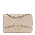 Iridescent Caviar Quilted Jumbo Double Flap Beige wholesalehk.shop