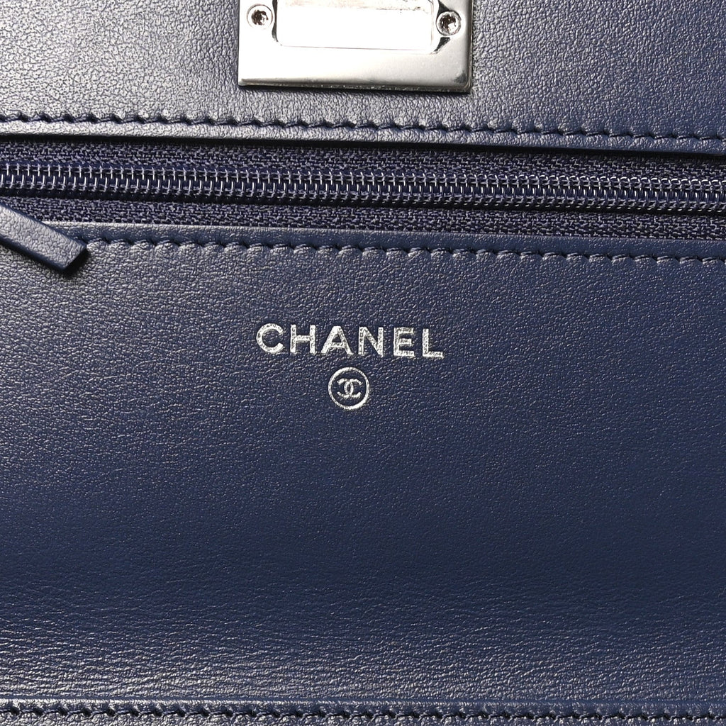 Canvas Printed Quilted 2.55 Reissue Wallet On Chain WOC White Black Navy Blue wholesalehk.shop