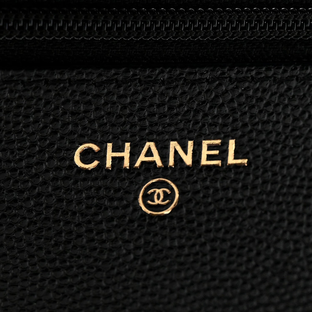 Caviar Quilted Golden Class Wallet On Chain WOC Black wholesalehk.shop