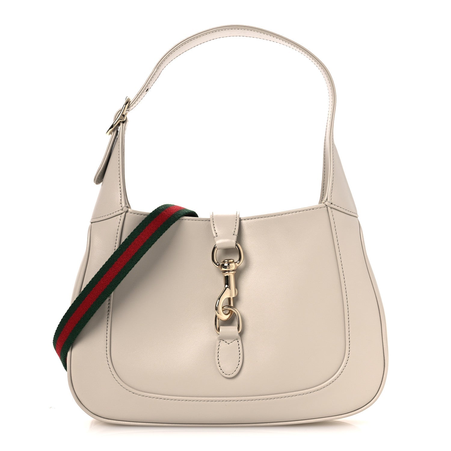 Ancora Calfskin Web Small Jackie Shoulder Bag Light Grey £¨ Direct shipment via from wholesalehk.shop