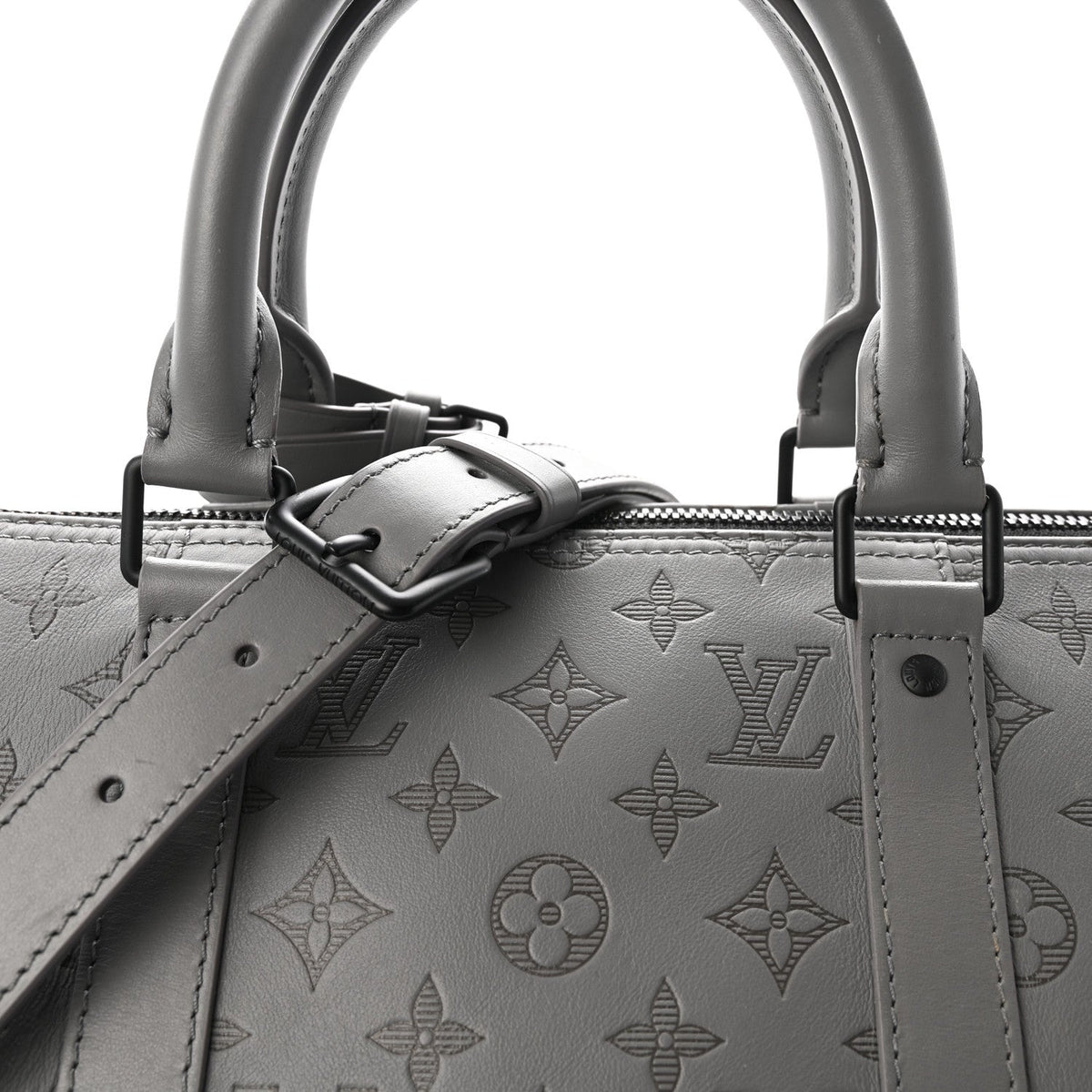 Calfskin Monogram Shadow Keepall Bandouliere 50 Anthracite Gray wholesalehk.shop