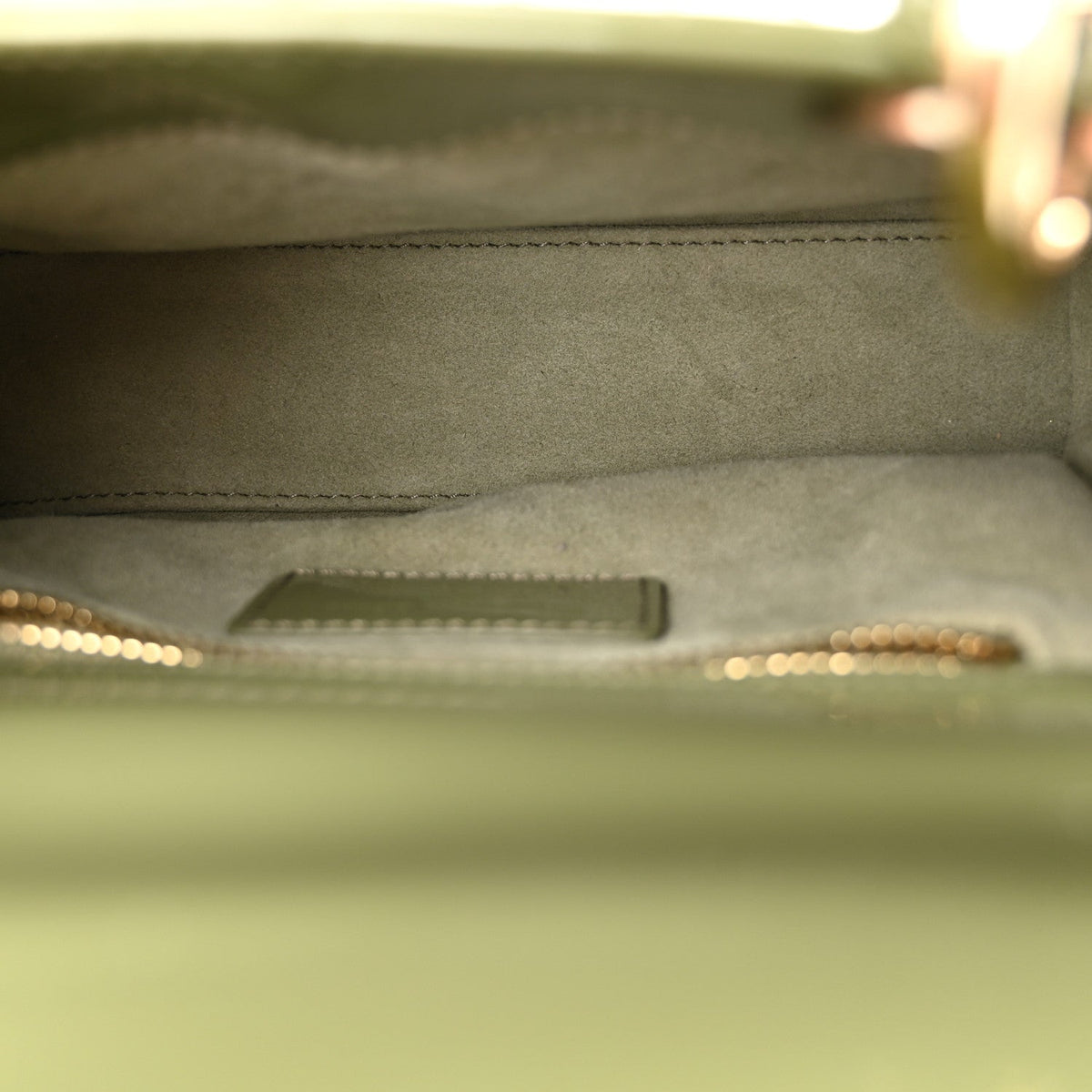 Patent Cannage Mini Lady Dior Dusty Green wholesalehk.shop