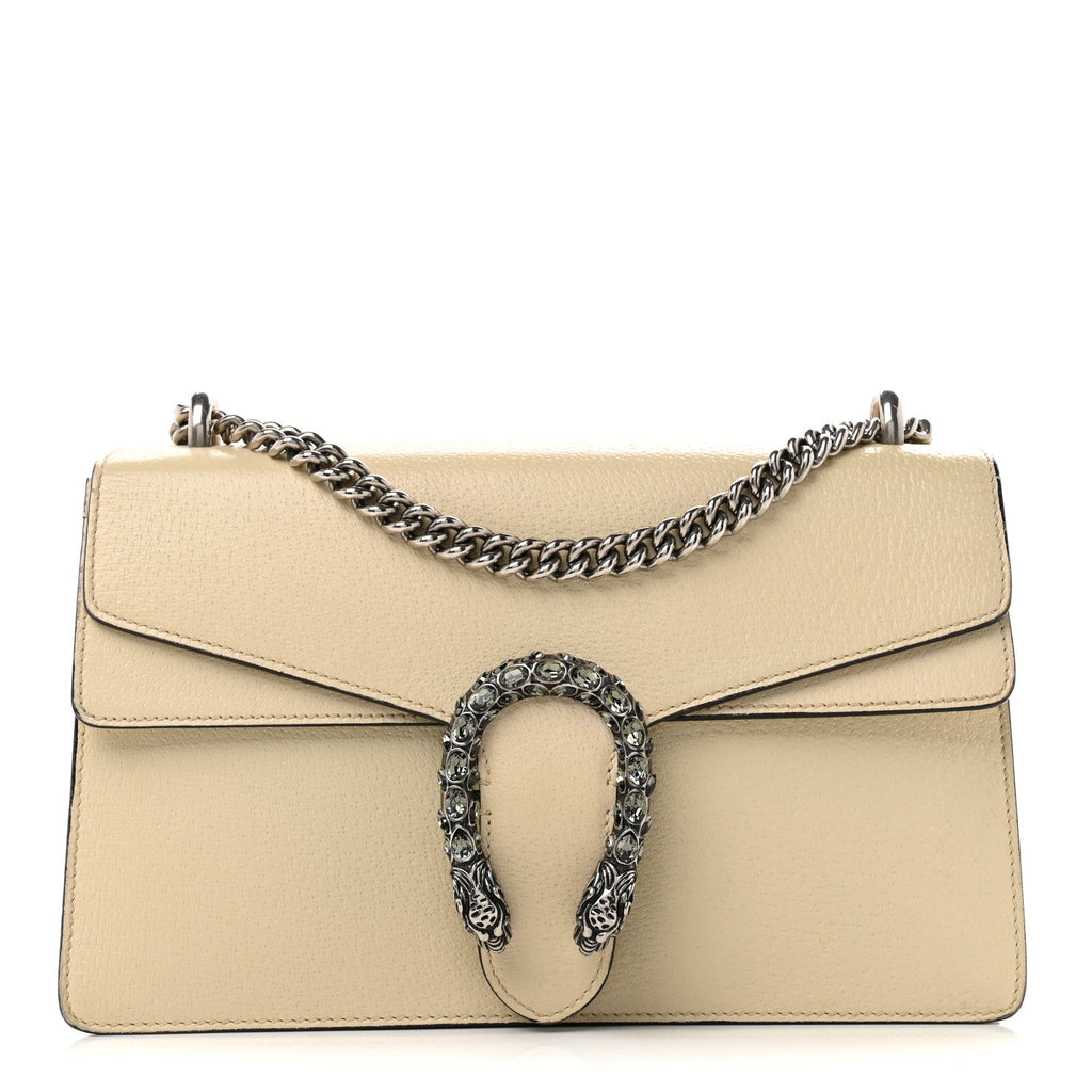 Textured Calfskin Crystal Small Dionysus Shoulder Bag Mystic White wholesalehk.shop