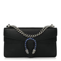Dollar Calfskin Enamel Small Dionysus Shoulder Bag Black Electric Blue wholesalehk.shop
