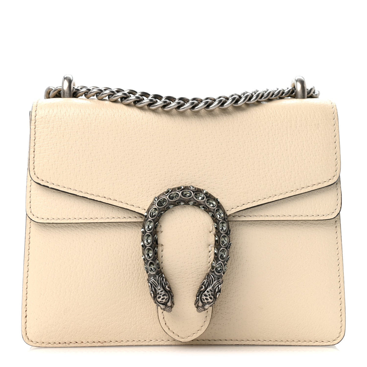 Textured Calfskin Crystal Mini Dionysus Shoulder Bag Mystic White wholesalehk.shop