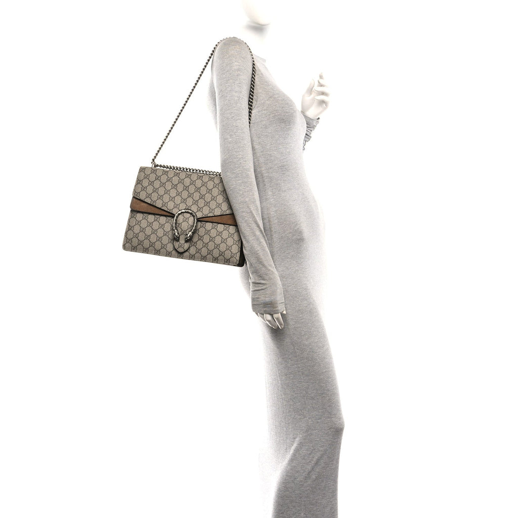 GG Supreme Monogram Medium Dionysus Shoulder Bag Taupe wholesalehk.shop