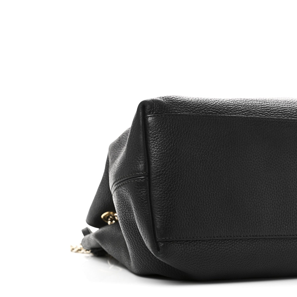 Pebbled Calfskin Medium Soho Chain Shoulder Bag Black wholesalehk.shop