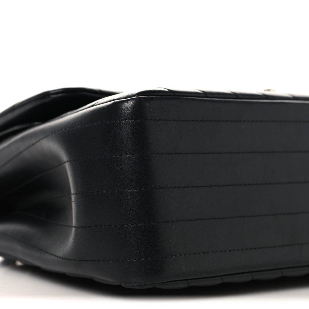 Lambskin Chevron Quilted Jumbo Double Flap Black wholesalehk.shop