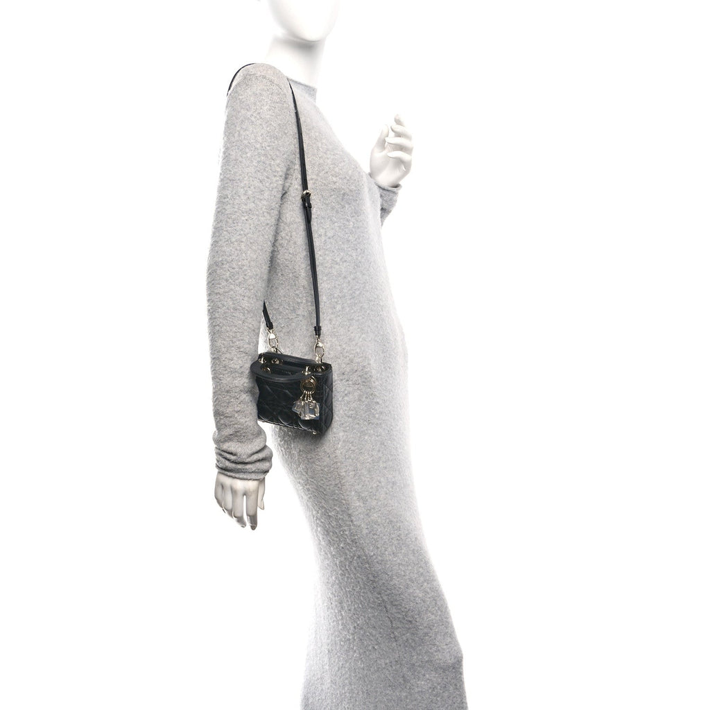 Lambskin Cannage Micro Lady Dior Black wholesalehk.shop