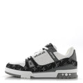 Calfskin Embossed Monogram Denim Mens LV Trainer Sneakers 10 Grey £¨ Direct shipment via from wholesalehk.shop