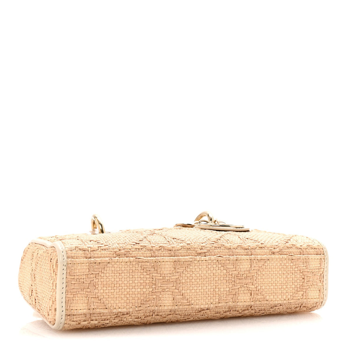 Raffia Macro Cannage Small Lady D-Joy Latte wholesalehk.shop