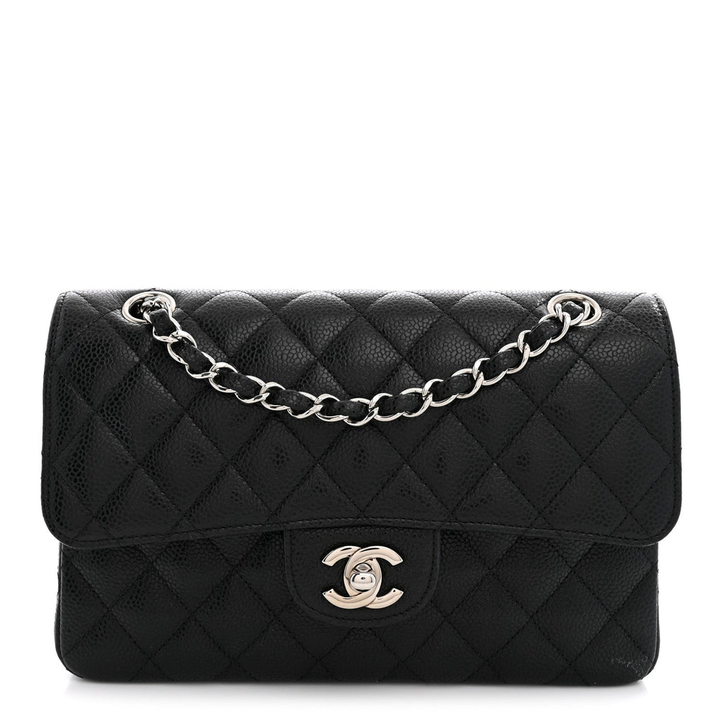 Caviar Quilted Small Double Flap Black wholesalehk.shop