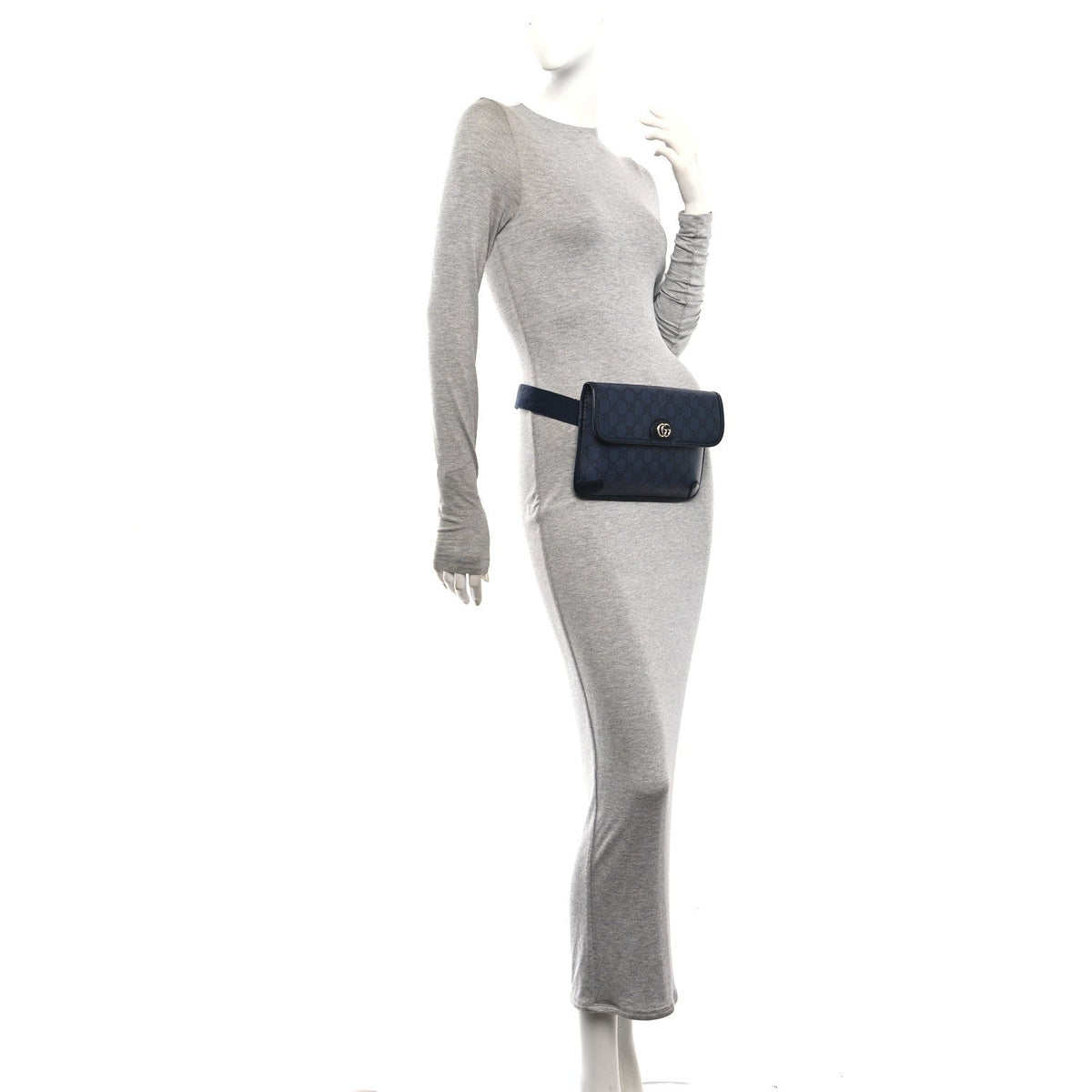 GG Supreme Monogram Small Ophidia Belt Bag Navy Black wholesalehk.shop