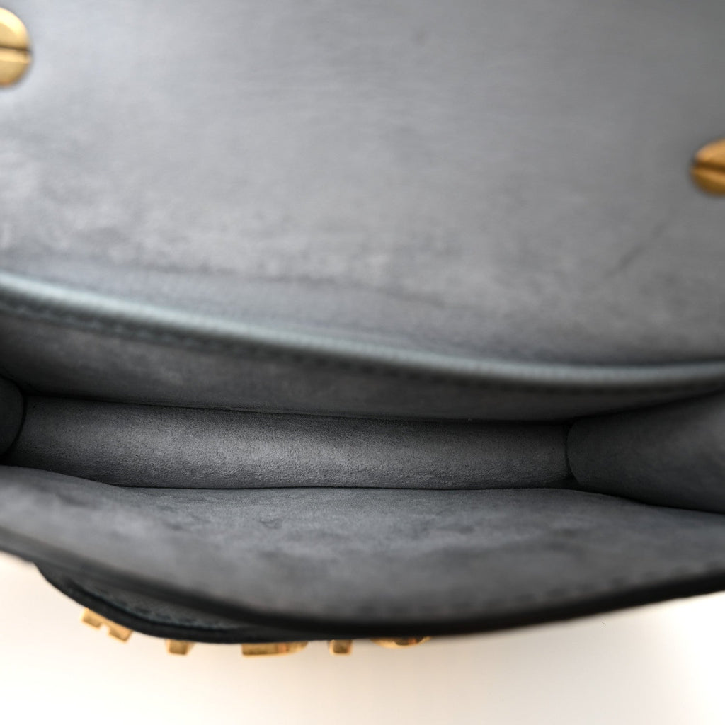 Grained Calfskin Mini J'Adior Chain Flap Bag Sky Blue wholesalehk.shop