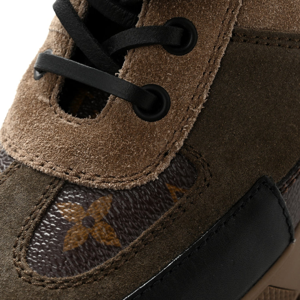 Suede Calfskin Monogram Laureate Platform Desert Boots 36 Taupe £¨ Direct shipment via from wholesalehk.shop
