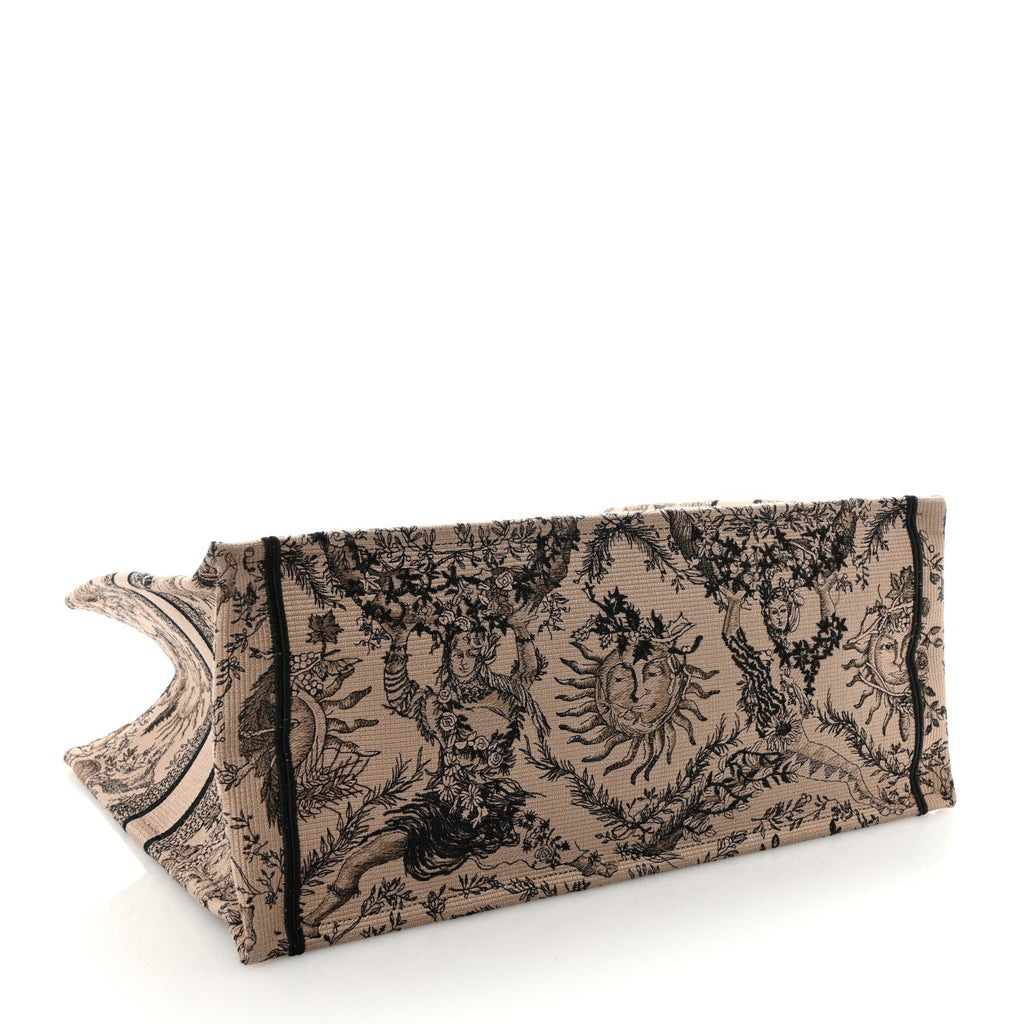 Canvas Embroidered Large Toile de Jouy Soleil Book Tote Beige £¨ Direct shipment via from wholesalehk.shop