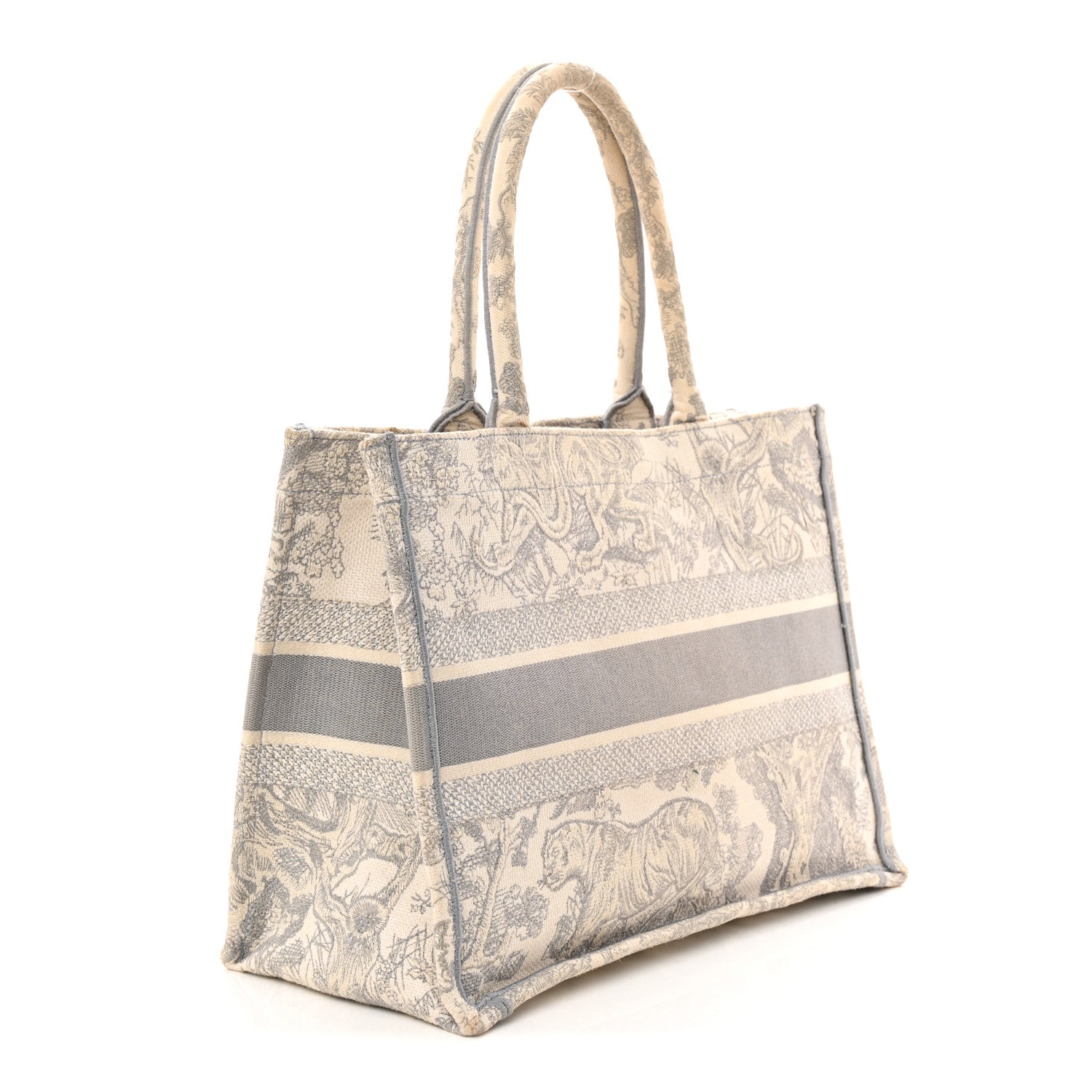 Canvas Embroidered Medium Dioriviera Toile De Jouy Book Tote Gray £¨ Direct shipment via from wholesalehk.shop