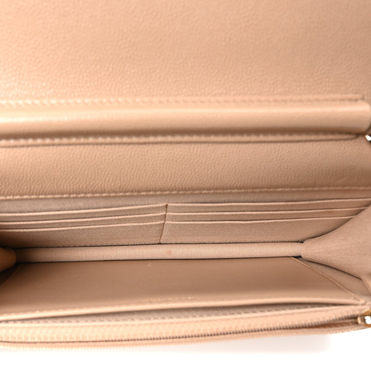 Caviar Quilted Crystal CC Wallet On Chain WOC Beige wholesalehk.shop