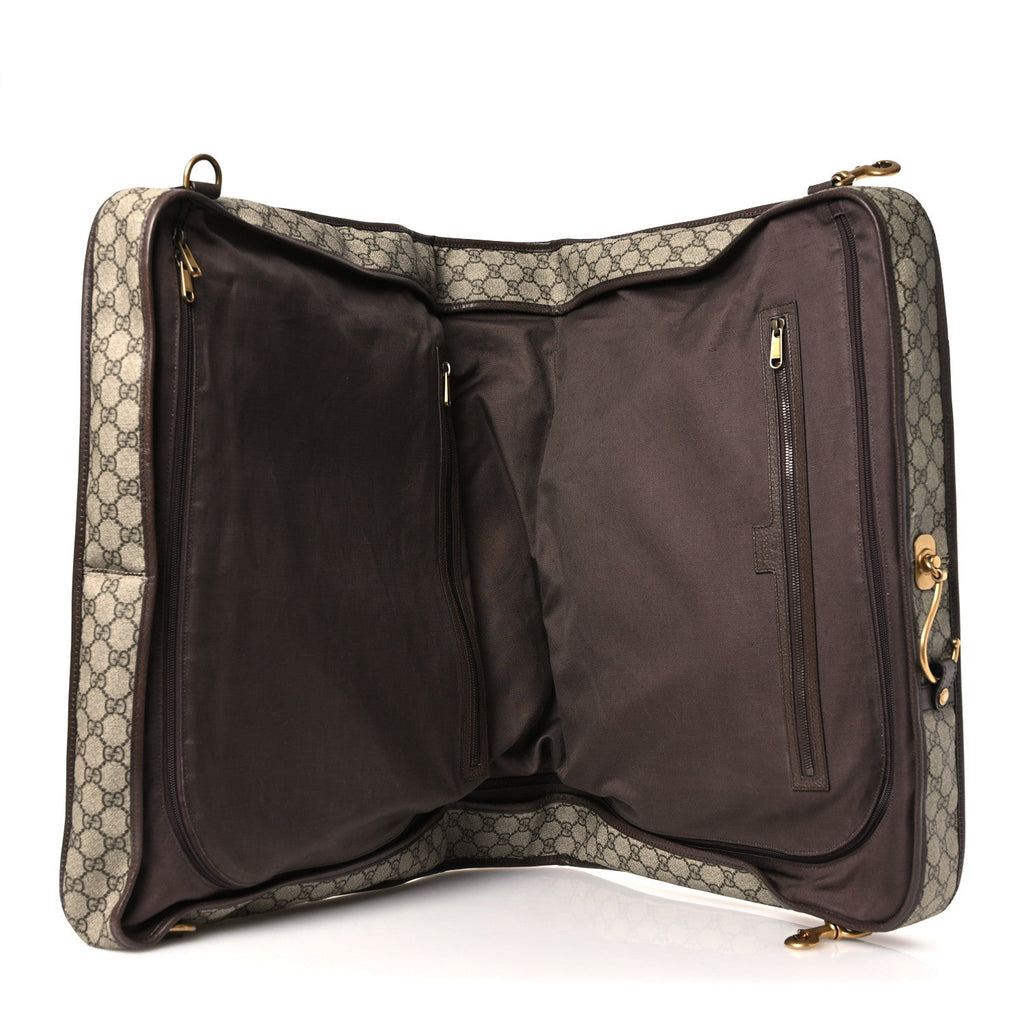 GG Supreme Monogram Textured Dollar Calfskin Web Ophidia Savoy Garment Bag Beige Ebony New Acero wholesalehk.shop