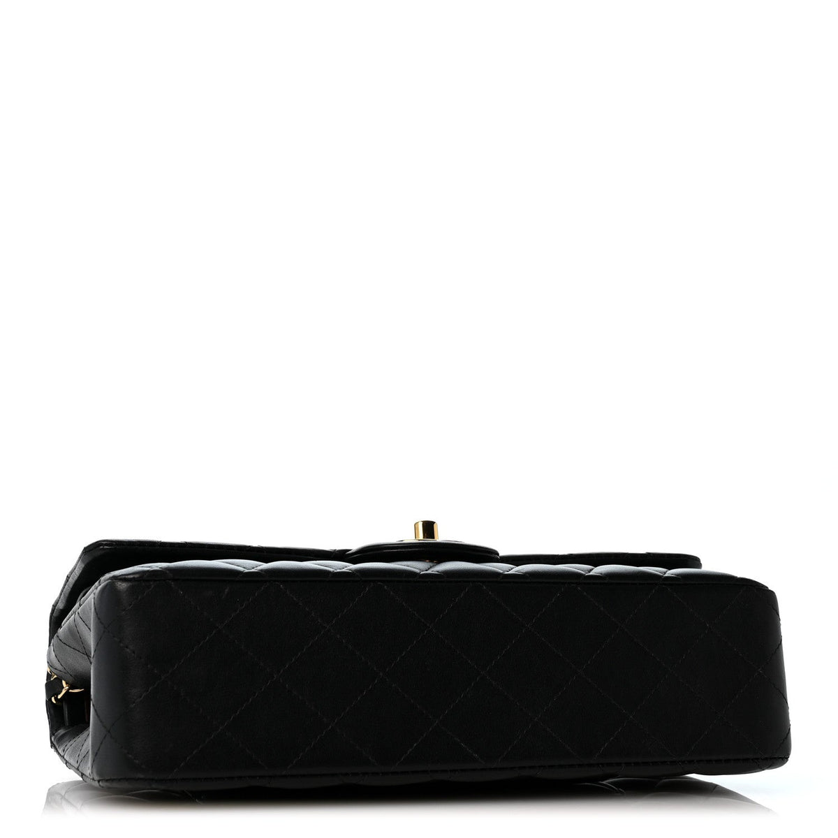 Lambskin Quilted Medium Double Flap Black wholesalehk.shop