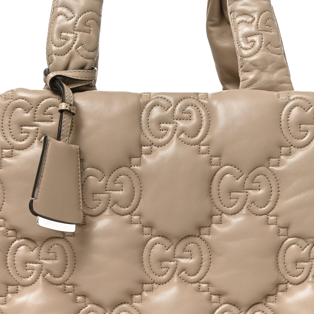 Calfskin GG Matelasse Large Tote Beige wholesalehk.shop