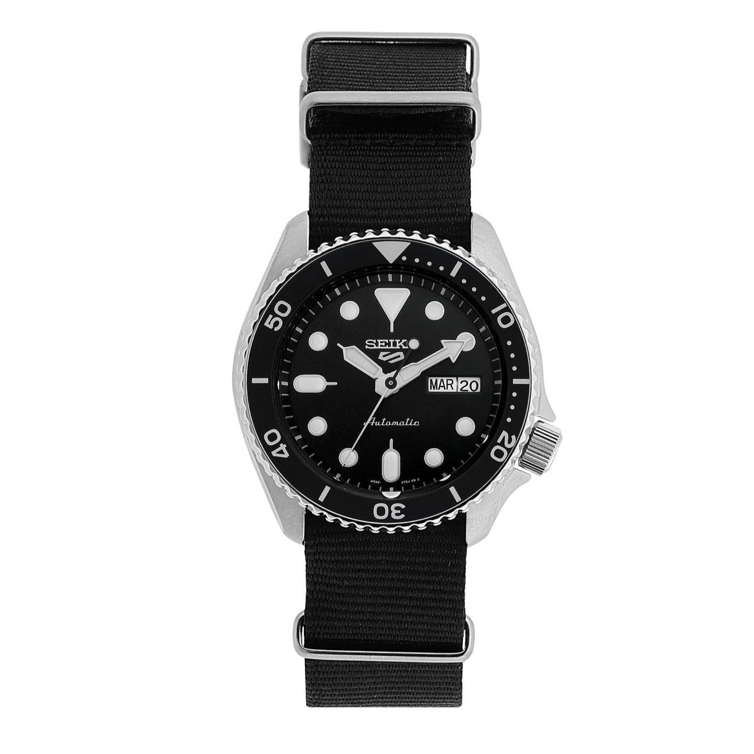 Seiko 5 Sports SKX Automatic Black Dial Black NATO Strap Watch For Men - SRPD55K3 wholesalehk.shop