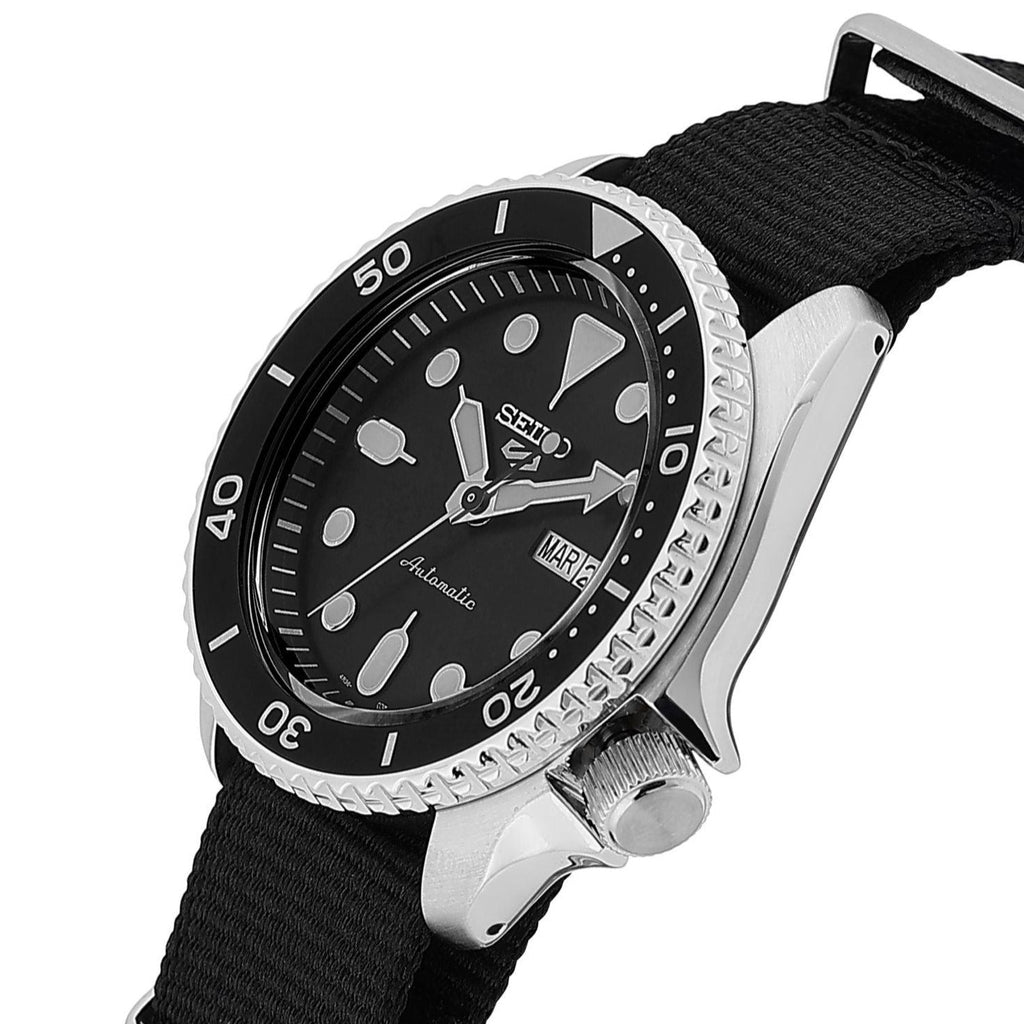 Seiko 5 Sports SKX Automatic Black Dial Black NATO Strap Watch For Men - SRPD55K3 wholesalehk.shop