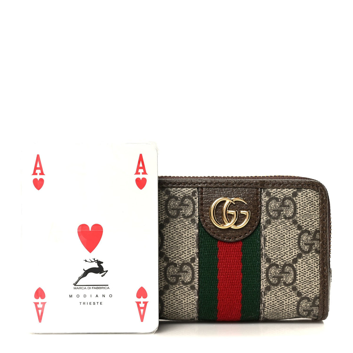 GG Supreme Monogram Web Ophidia Playing Card Case Beige New Acero wholesalehk.shop