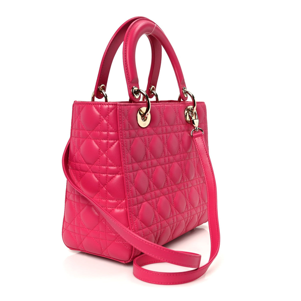 Lambskin Cannage Medium Lady Dior Pink wholesalehk.shop