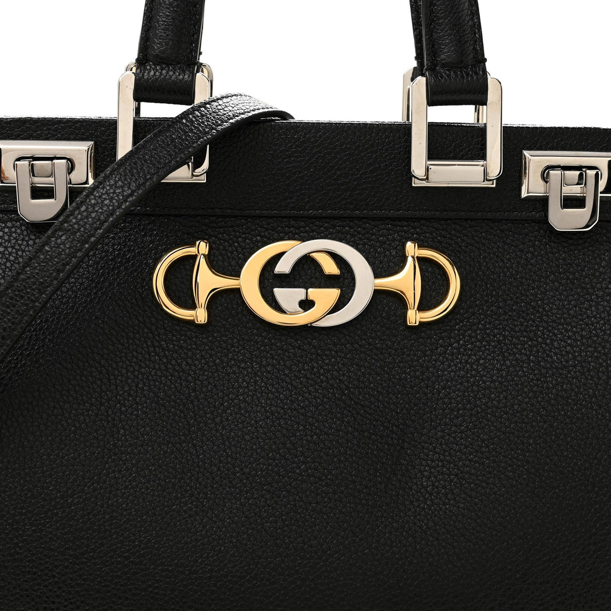 Grainy Calfskin Small Zumi Top Handle Bag Black wholesalehk.shop