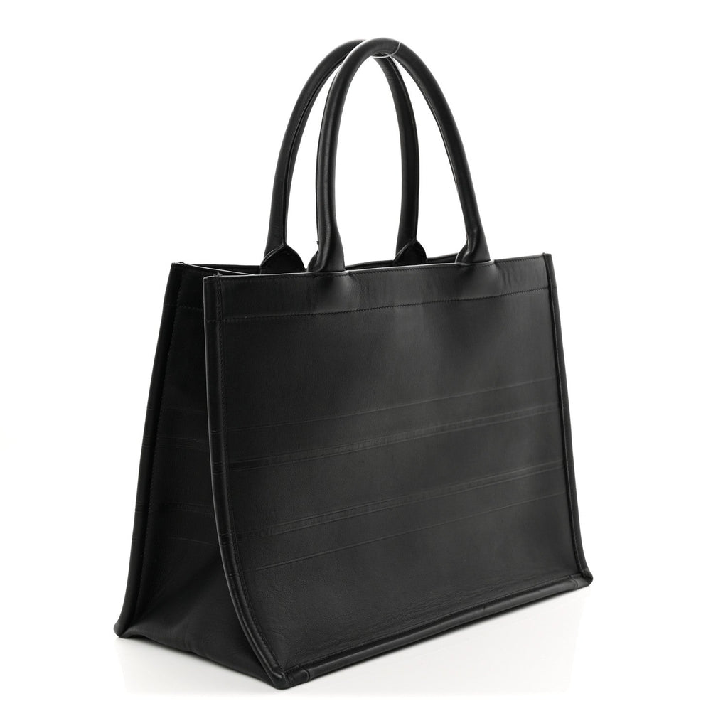 Calfskin Embossed Medium Book Tote Black £¨ Direct shipment via from wholesalehk.shop