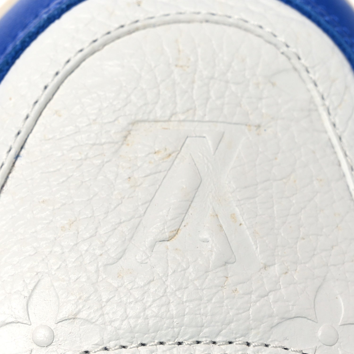 Calfskin Embossed Monogram Mens LV Trainer Sneakers 8.5 Blue £¨ Direct shipment via from wholesalehk.shop