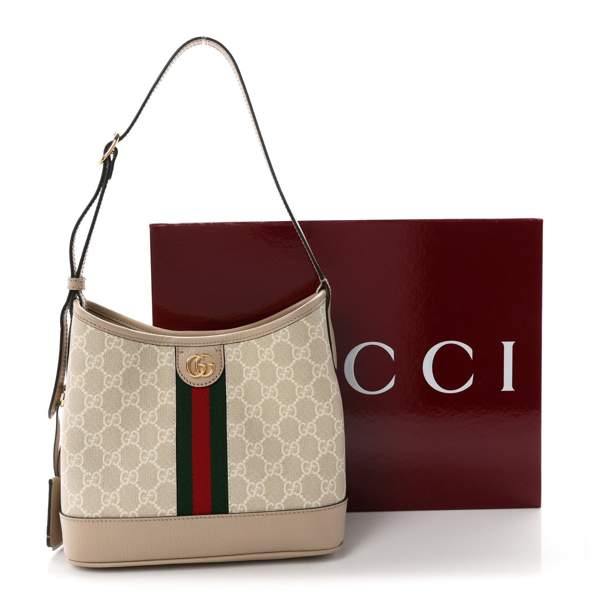 GG Supreme Monogram Web Small Ophidia Shoulder Bag Beige White Oatmeal wholesalehk.shop