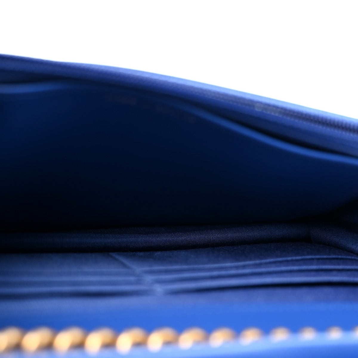 Caviar Quilted Boy Wallet On Chain WOC Dark Blue wholesalehk.shop