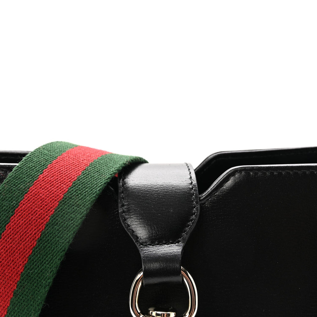 Tritone Calfskin Web Mini Ophidia Bucket Bag Black wholesalehk.shop