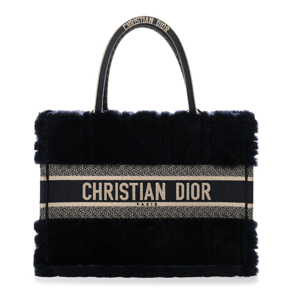 Shearling Cannage Medium Book Tote Deep Blue Natural £¨ Direct shipment via from wholesalehk.shop