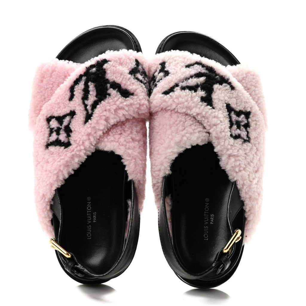 Shearling Calfskin Paseo Flat Comfort Sandal 38 Pink £¨ Direct shipment via from wholesalehk.shop