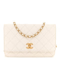 Lambskin Quilted CC Pearl Crush Wallet on Chain WOC White wholesalehk.shop