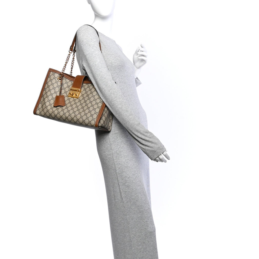 GG Supreme Monogram Medium Padlock Tote Beige Cuir £¨ Direct shipment via from wholesalehk.shop