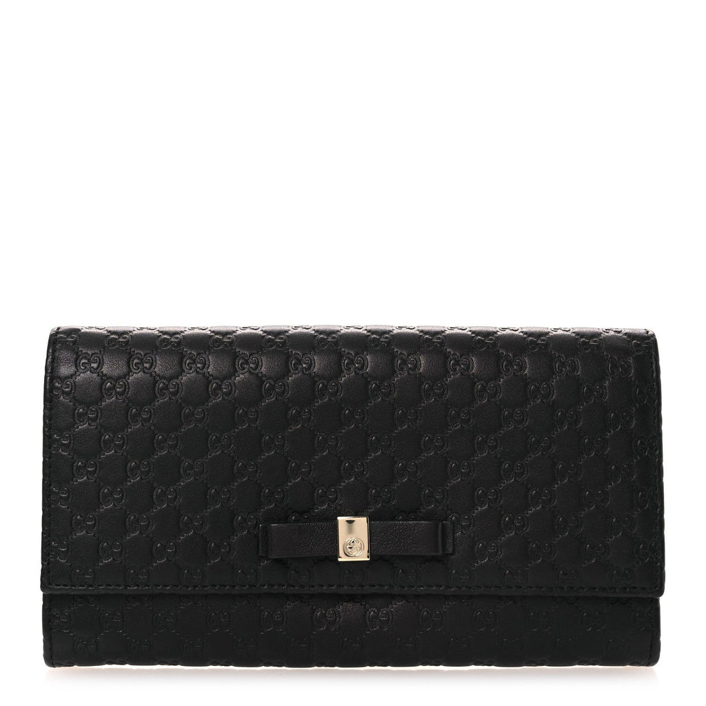 Microguccissima Bow Continental Wallet Black £¨ Direct shipment via from wholesalehk.shop