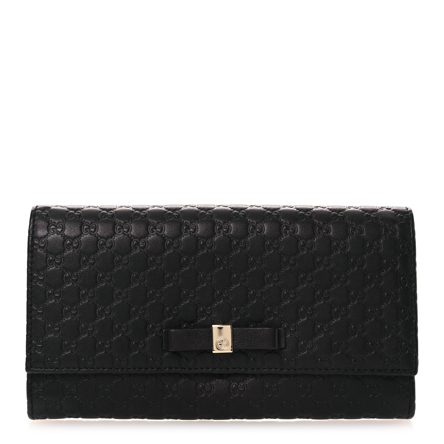Microguccissima Bow Continental Wallet Black £¨ Direct shipment via from wholesalehk.shop