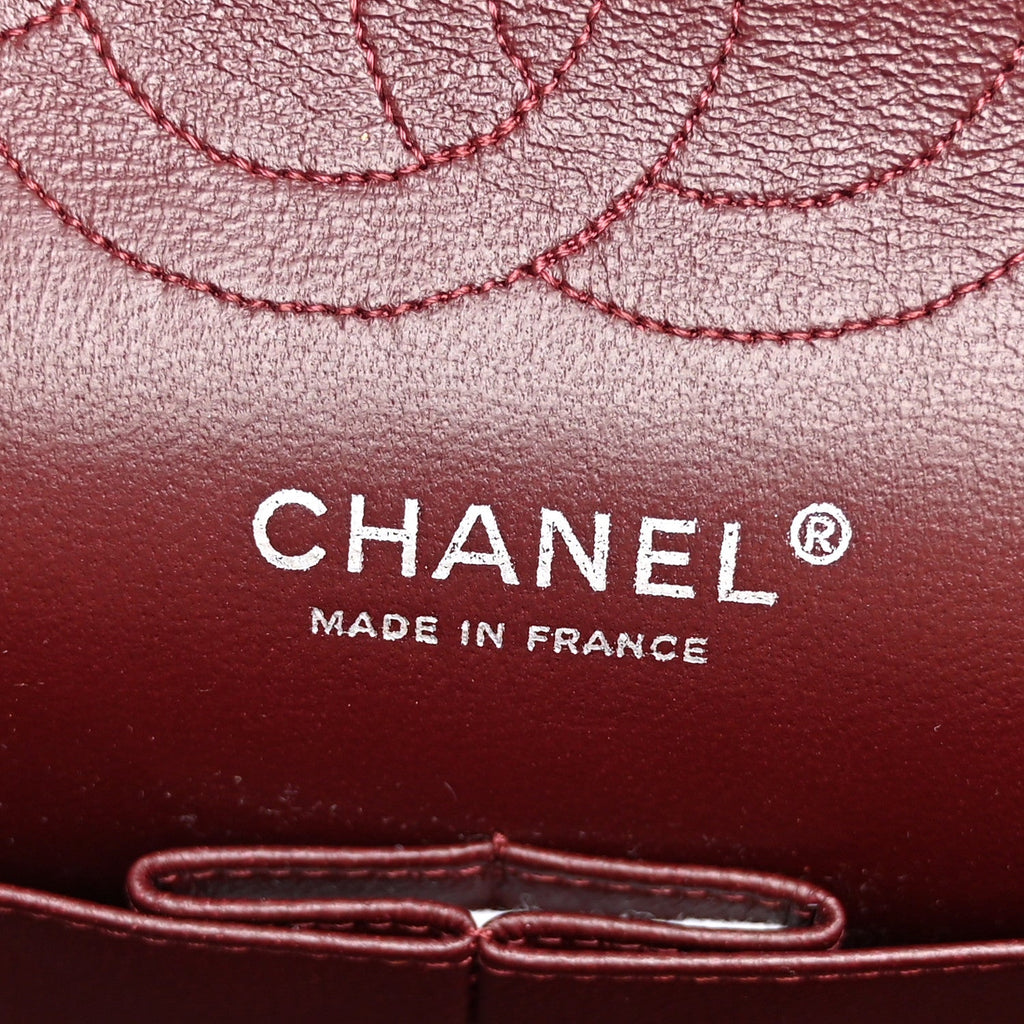 Lambskin Quilted Medium Double Flap Burgundy wholesalehk.shop