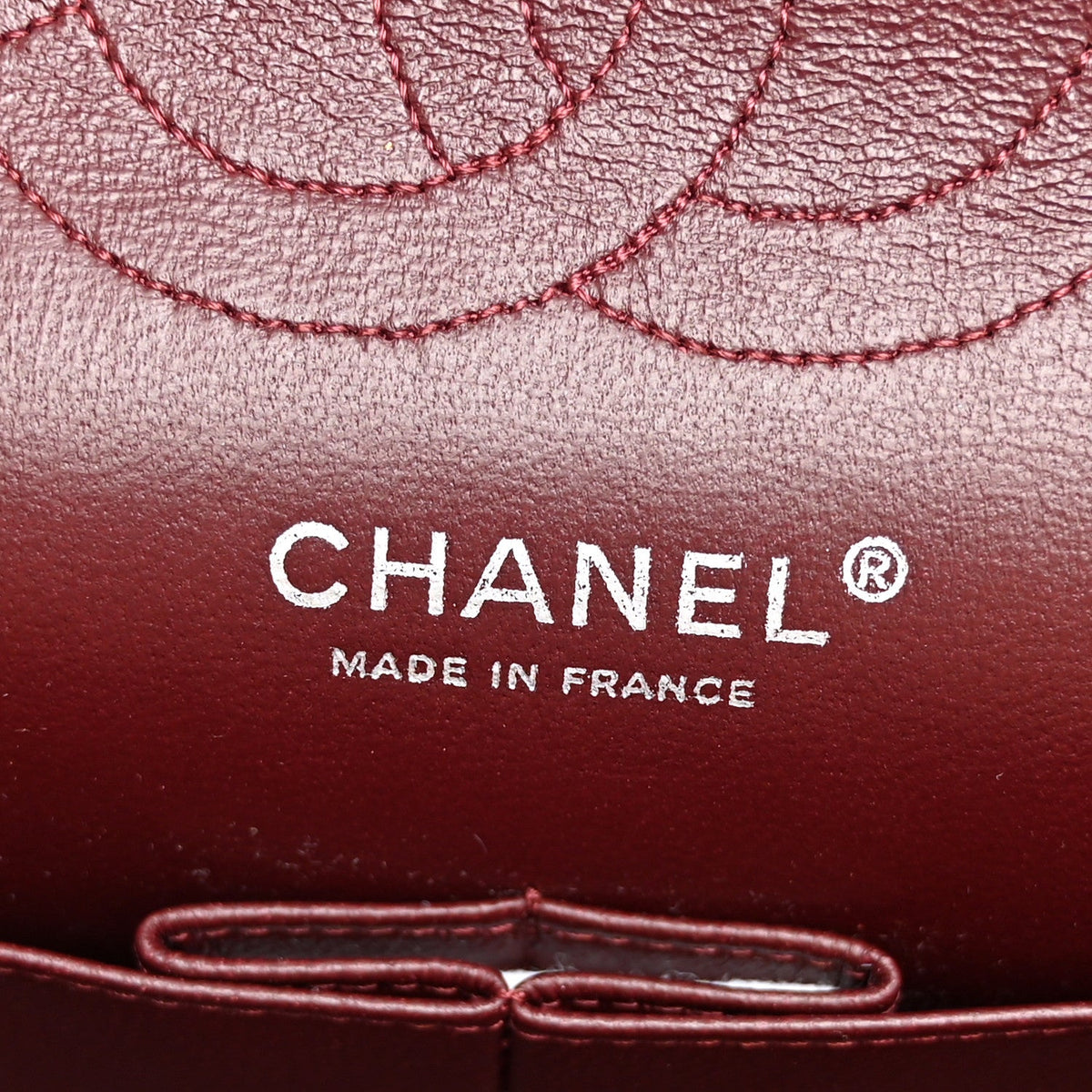 Lambskin Quilted Medium Double Flap Burgundy wholesalehk.shop