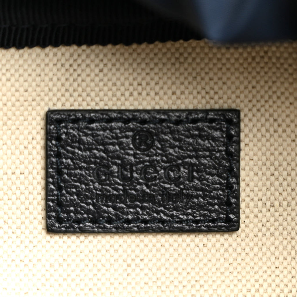 GG Supreme Monogram Textured Dollar Calfskin Medium Ophidia Double Buckle Backpack Blue Dark Blue Black wholesalehk.shop